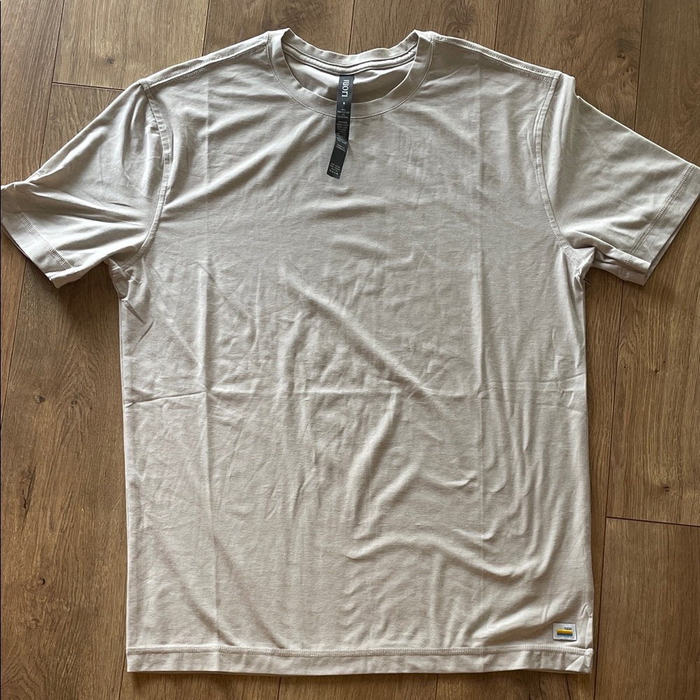 Vuori Short Sleeve Crew Tee in Light Beige